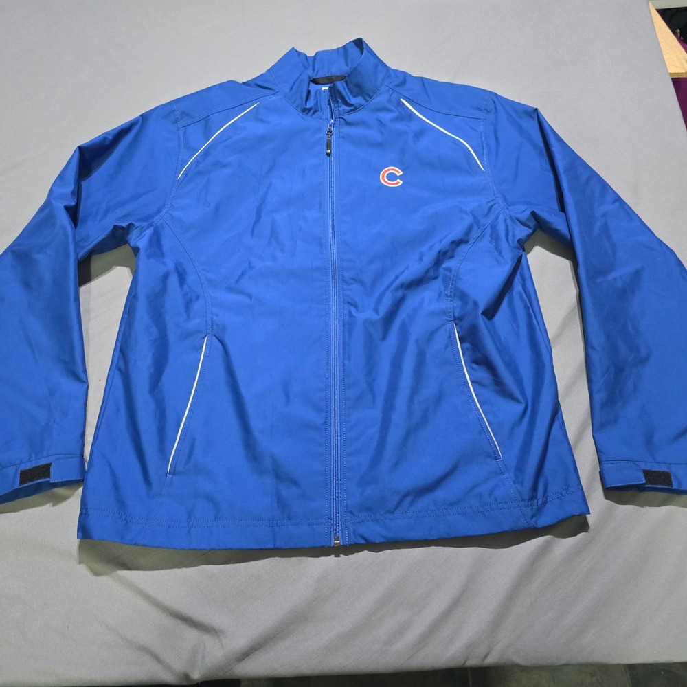Cutter & Buck Chicago Cubs Jacket Mens XL Blue CB WeatherTec Windbreaker